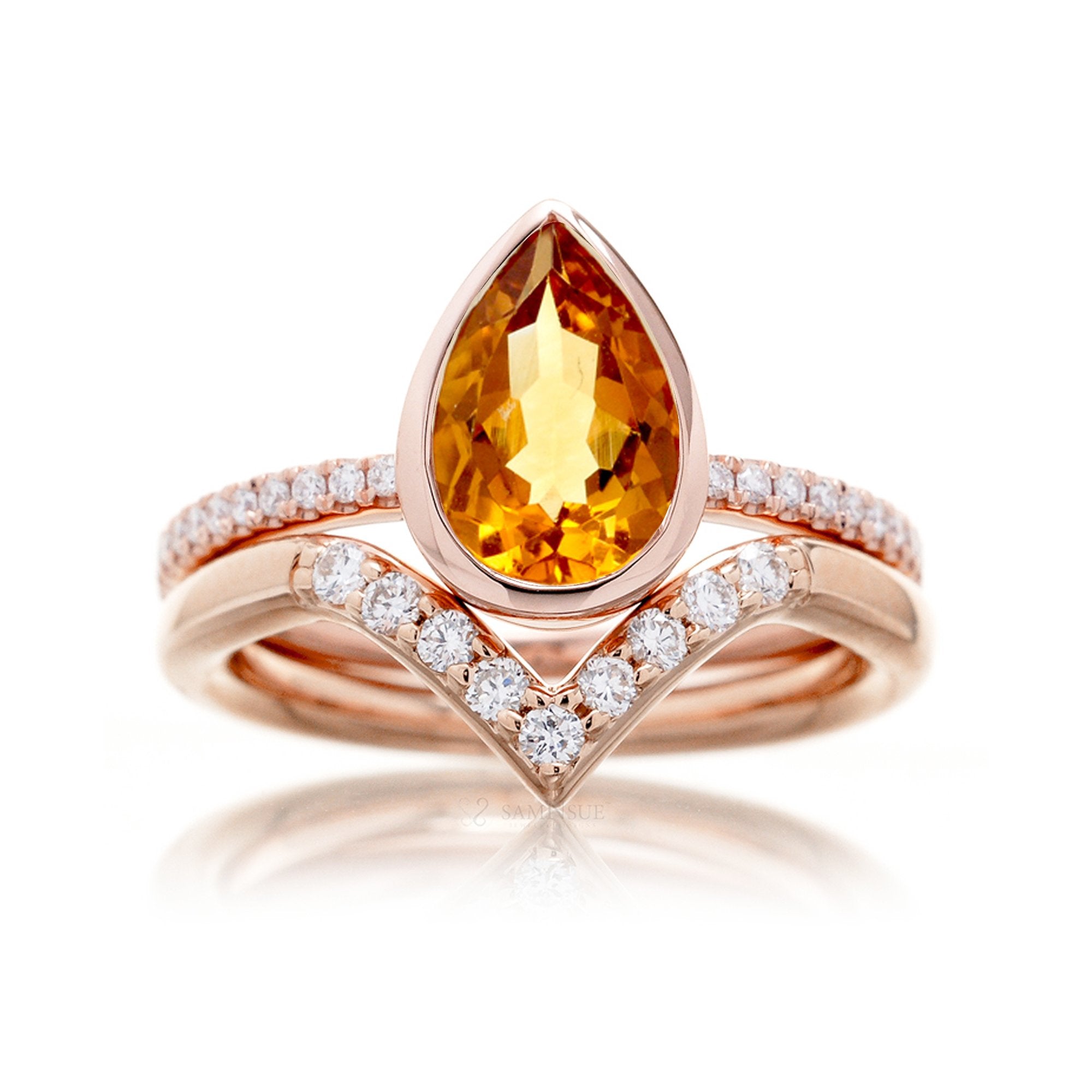 The Beverly Pear Citrine Ring