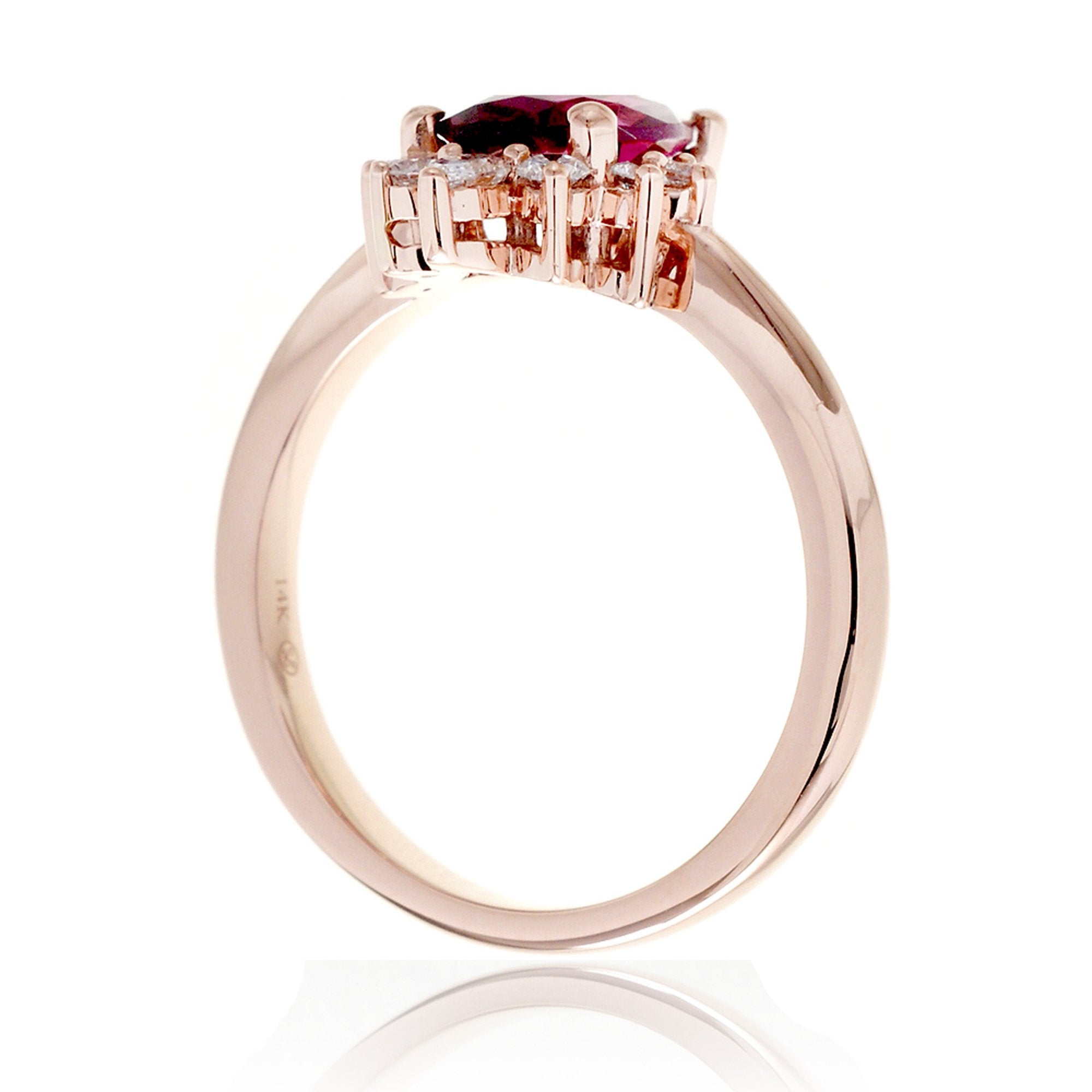 The Pacey Pear Rhodolite Garnet & Diamond Ring