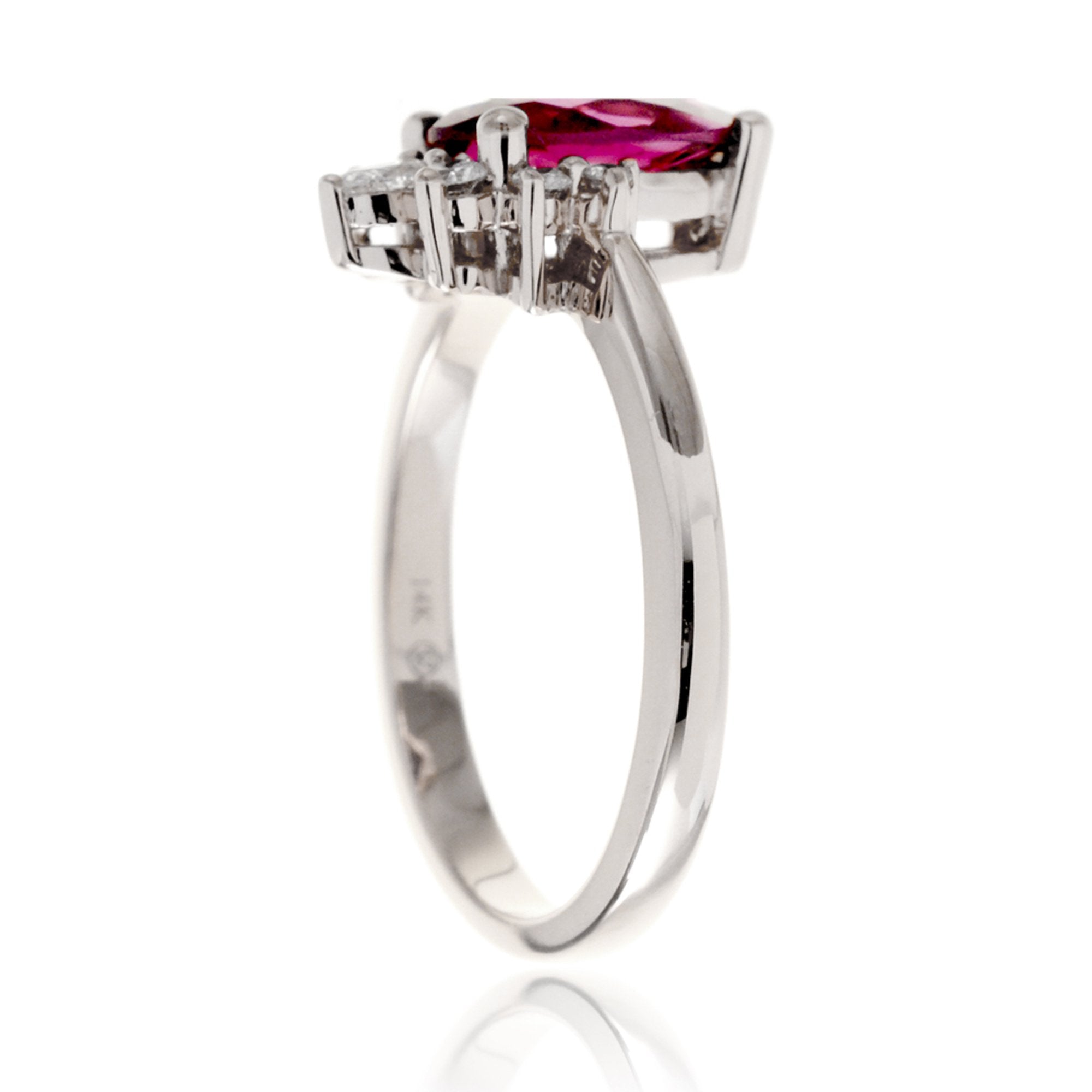 The Pacey Pear Rhodolite Garnet & Diamond Ring