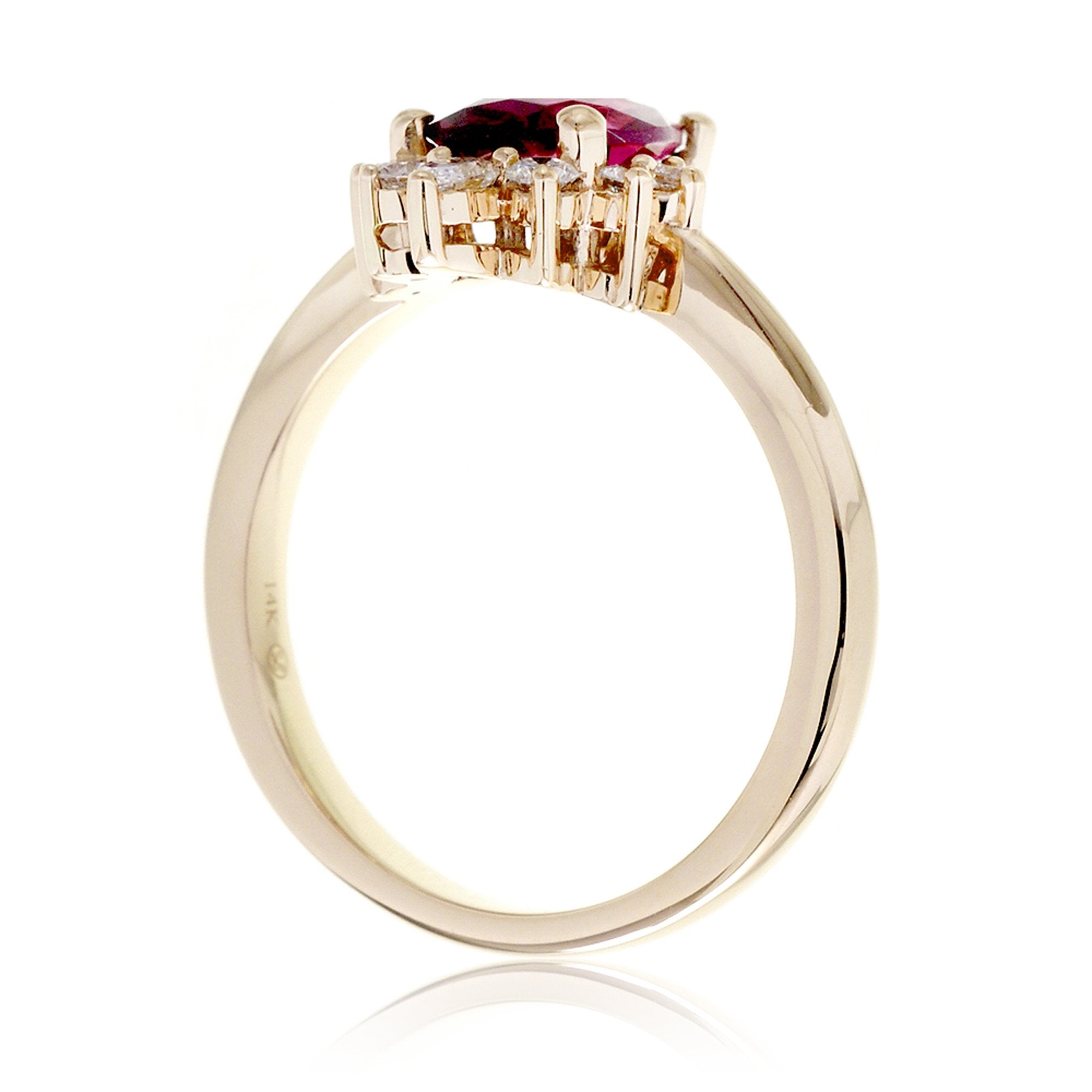 The Pacey Pear Rhodolite Garnet & Diamond Ring