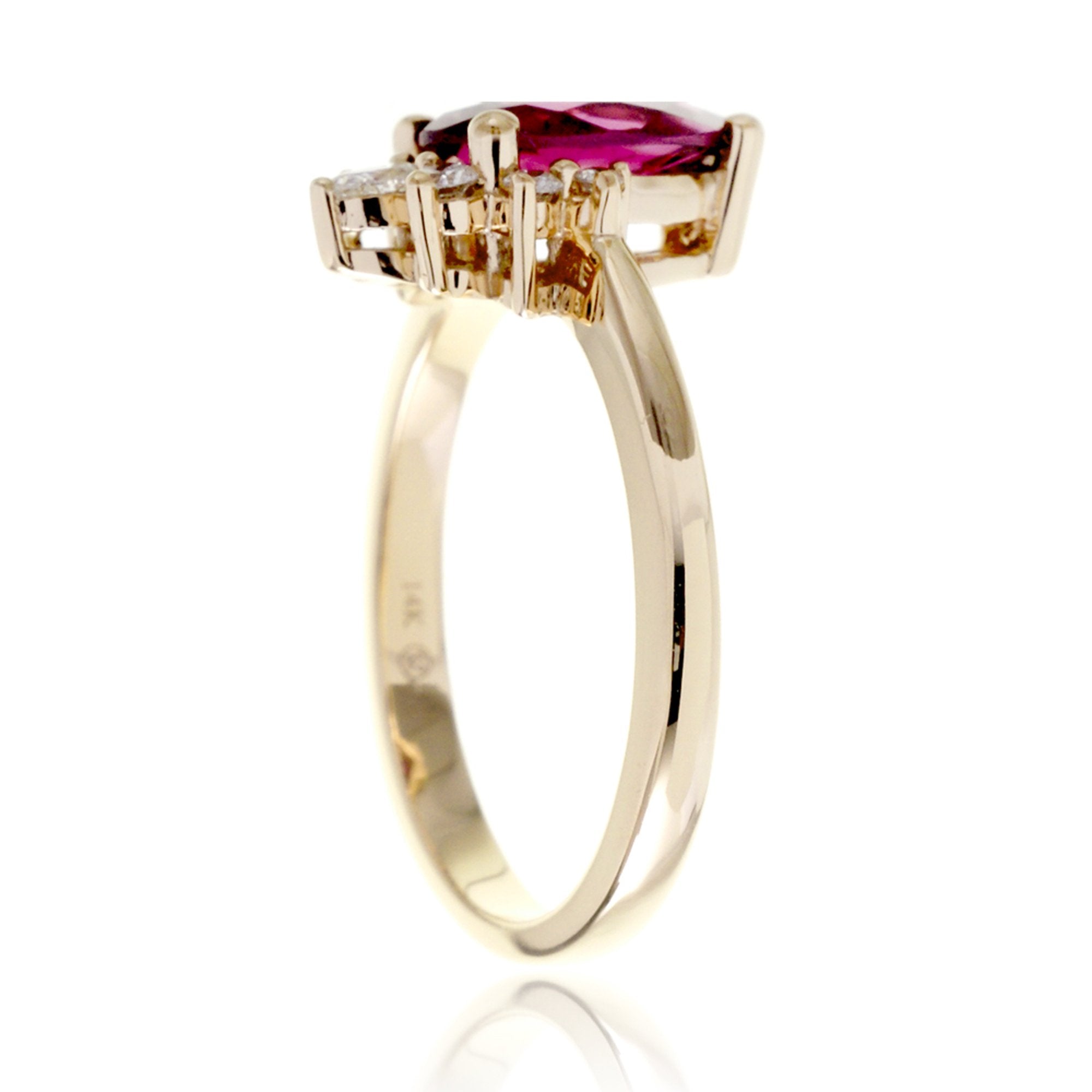 The Pacey Pear Rhodolite Garnet & Diamond Ring