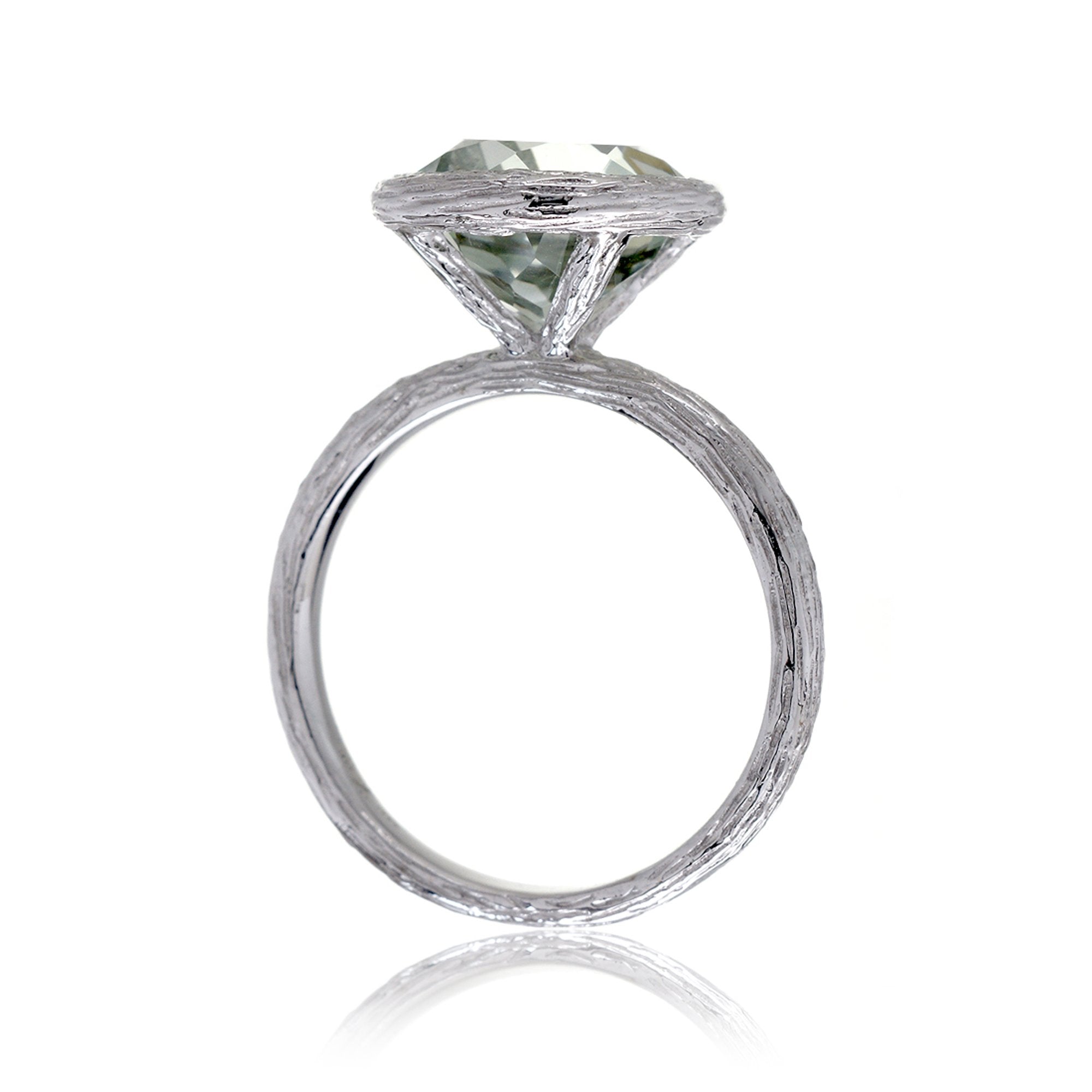 The Twig Round Prasiolite Ring (10mm)